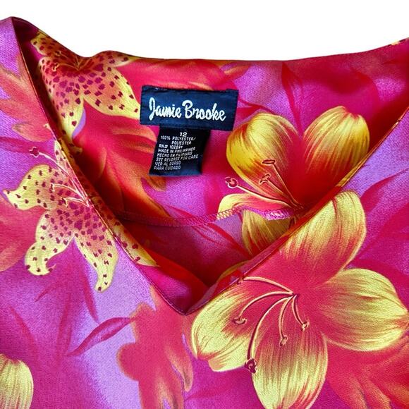 Jamie Brooke Tropical Floral Dress – Size 12 – Colorful – Made in Philippines - Picture 6 of 12